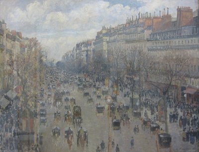 Boulevard Montmartre, Afternoon Sun by Camille Jacob Pissarro